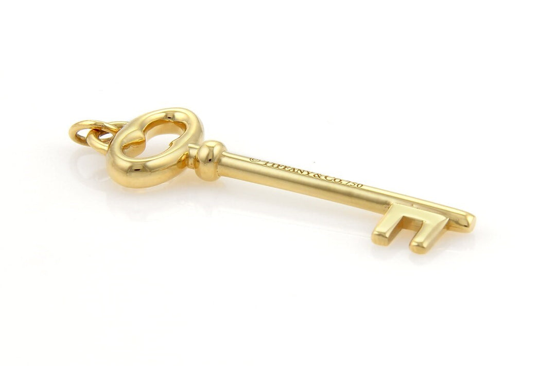 Tiffany & Co. 18k Yellow Gold Large Oval Key Charm Pendant 2.4"
