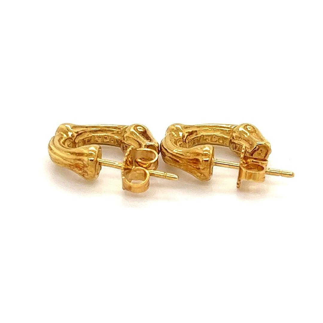 Tiffany & Co. 18k Yellow Gold Small Bamboo Hoop Earrings