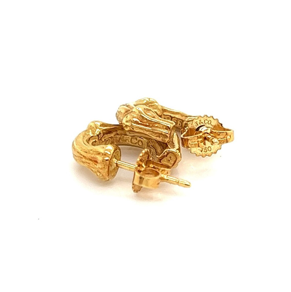 Tiffany & Co. 18k Yellow Gold Small Bamboo Hoop Earrings