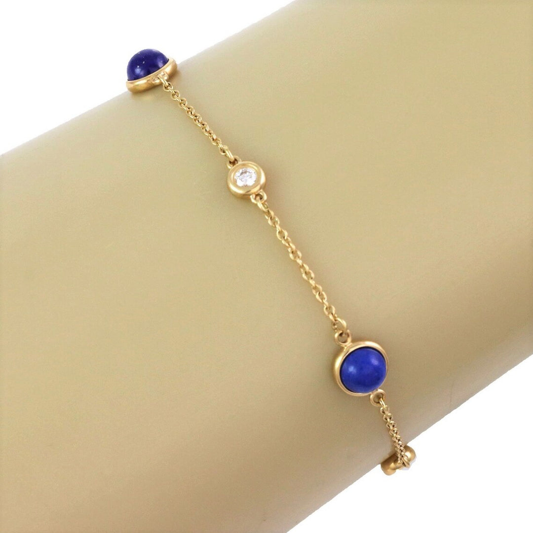 Tiffany & Co. Peretti Diamond by The Yard Lapis 18k Yellow Gold Bracelet 6"