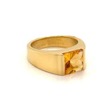 Cartier Tank Citrine 18k Yellow Gold Square Top Ring Size 7