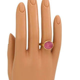 Marco Bicego Jaipur 18k Yellow Gold Pink Tourmaline Oval Ring Size 7