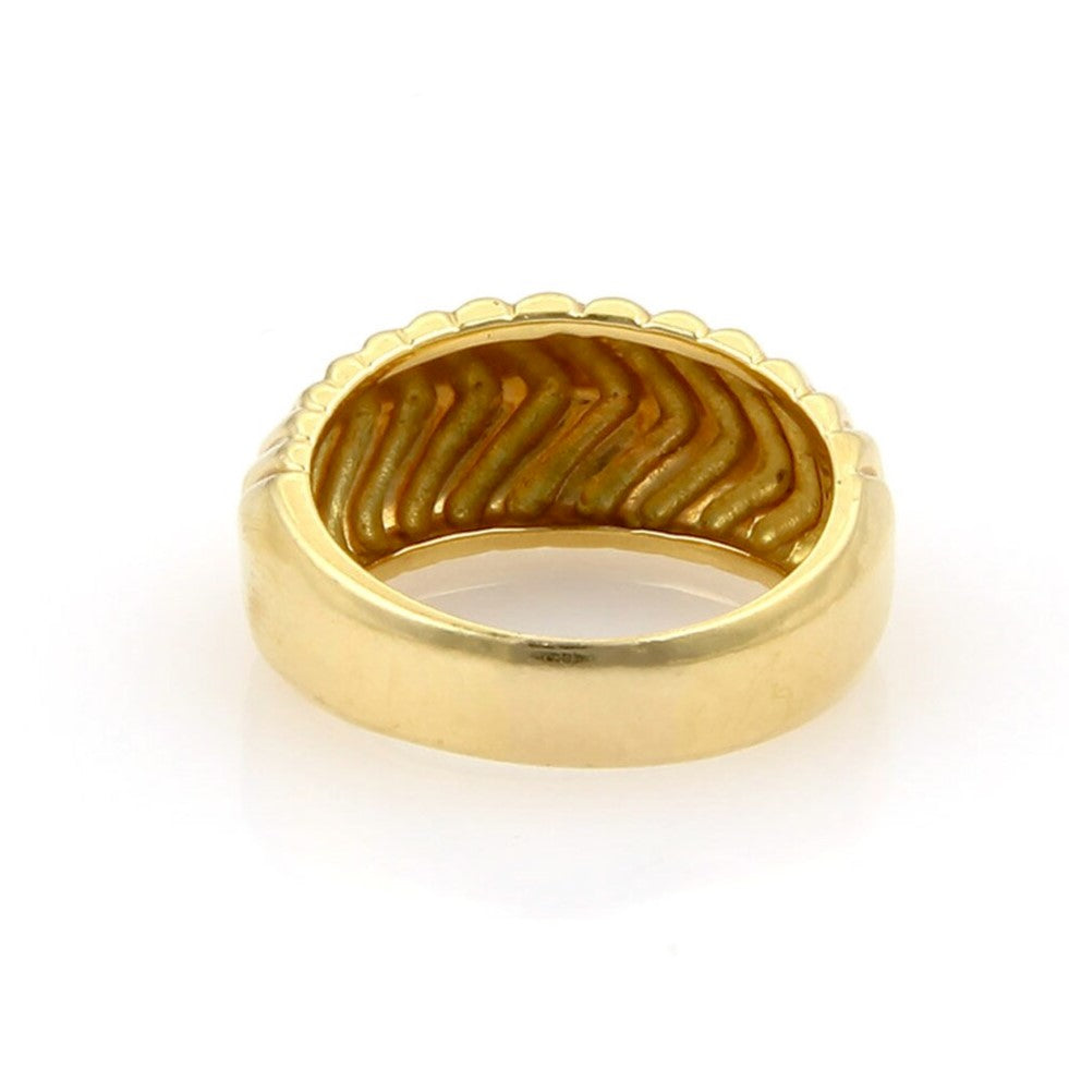 Tiffany & Co. 18k Yellow Gold Chevron Style Band Ring Size 6.5