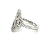 Tiffany & Co. Diamond and Platinum Double Heart Enchant Ring Size 5
