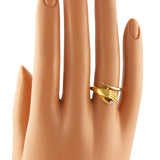 Carrera Y Carrera 18k Yellow Gold and Diamond Detailed Hand Ring Size 5.5