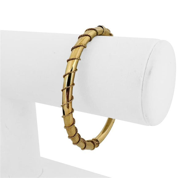 14k Yellow Gold 9.9g Ladies Vintage Rope Twist Bangle Bracelet 6.5