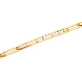Tiffany & Co. France 18k Yellow Gold & Diamond Slim Open Bar Link Bracelet 7.5"