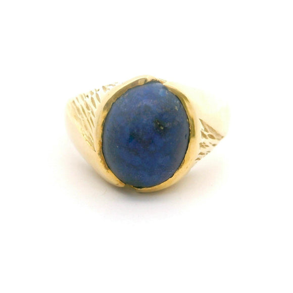 14k Yellow Gold and Lapis Lazuli 11.9g Vintage Ring Size 9