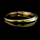 14k Yellow and White Gold 23.6g Heavy 1cttw Diamond Crossover Bangle 7"