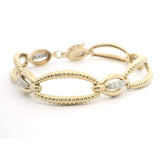 14k Yellow Gold and 0.50ct Diamond Solid Fancy Link Bracelet 6.75"