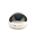 14k White Gold Blue Star Sapphire and Diamond Men's Vintage Ring Size 8.5