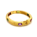 Vahe Naltchayan Vintage 18k Yellow Gold Multi Stone Bead Bangle Bracelet 6.25"