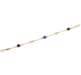 Tiffany & Co. Peretti 18k Yellow Gold Lapis Diamond by The Yard Bracelet 6"