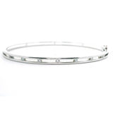 14k White Gold and Diamond Ladies Bangle Bracelet 7"