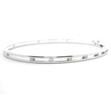 14k White Gold and Diamond Ladies Bangle Bracelet 7"
