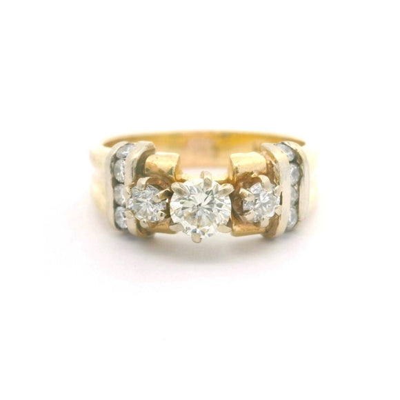 14k Yellow Gold and 1ct Diamond Vintage Ladies Ring Size 7.5