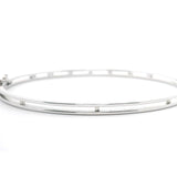 14k White Gold and Diamond Ladies Bangle Bracelet 7"