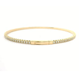 Brand New 14k Yellow Gold and 1.4cttw Diamond Flex Bangle Bracelet 7"