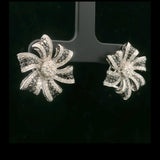 14k White Gold and 1.5cttw White and Black Diamond Floral Earrings