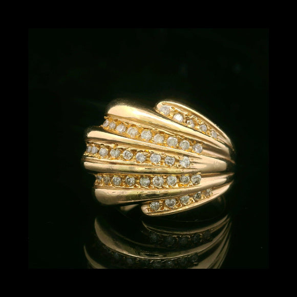 14k Yellow Gold and Diamond Ladies Vintage Fancy Ring Size 6.5