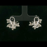 14k White Gold and 1.5cttw White and Black Diamond Floral Earrings