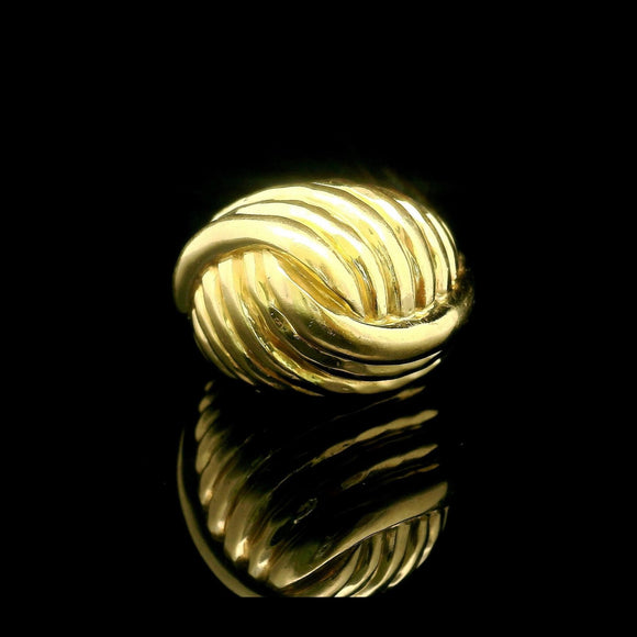 18k Yellow Gold 15.3g Solid Heavy Ladies Shrimp Ring Size 6-8