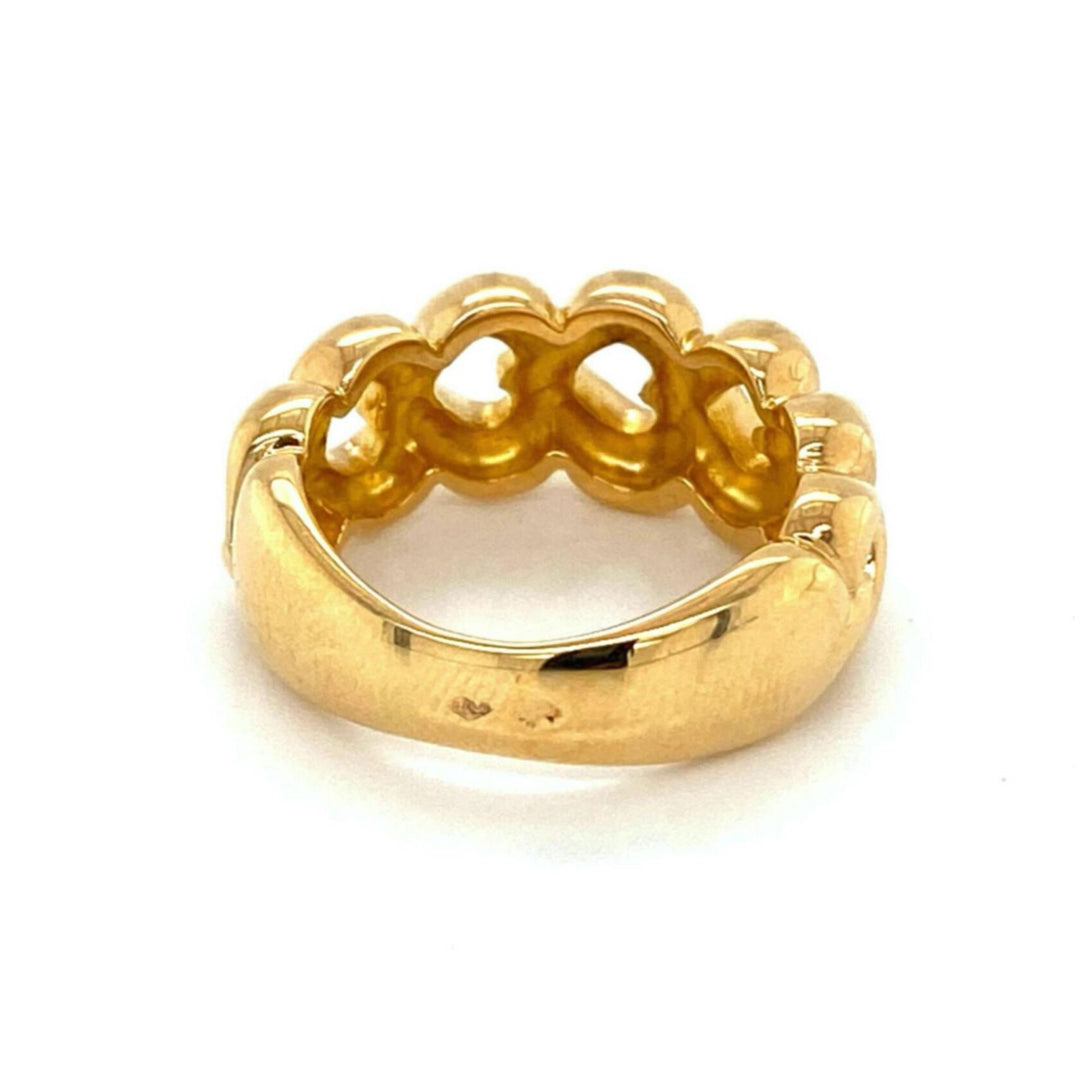 Van Cleef & Arpels 18k Yellow Gold Open Hearts Ring Size 5