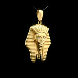 18k Yellow Gold and Diamond 9.6g King Tut Egyptian Pendant 1.8"