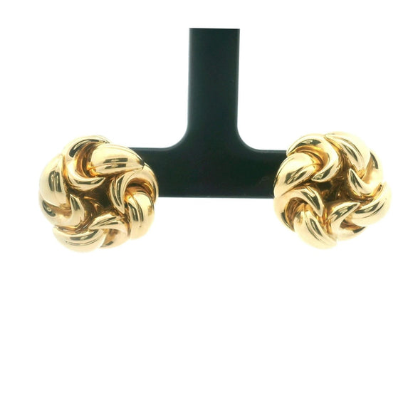 18k Yellow Gold 11.7g Solid Polished Knot Stud Earrings Italy