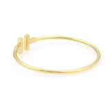 Tiffany T Wire 18k Yellow Gold and Diamond Flex Cuff Bangle Bracelet Italy 7"