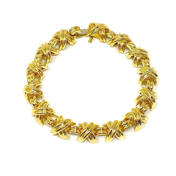 Tiffany & Co. Signature 18k Yellow Gold X Link Bracelet 7.25