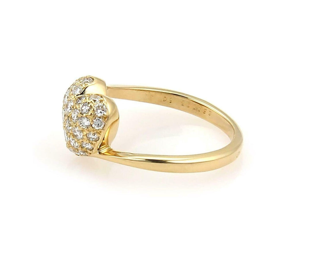 Cartier 18 Yellow Gold and 0.50ct Diamond Heart Ring Size 5
