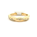 Brand New 14k Yellow Gold and Diamond Braided Band Ring Size 6