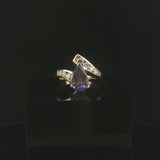 14k Yellow Gold 1.85ct Tanzanite and 0.60cttw Diamond Bypass Ring Size 7