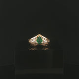 14k Yellow Gold 0.76ct Emerald and 0.50cttw Diamond Ladies Ring Size 6.25