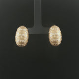14k Yellow Gold and 0.25cttw Diamond Vintage Huggie Earrings 1"
