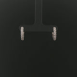 14k White Gold and 0.30cttw Bezel Set Diamonds Huggie Earrings