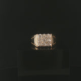 14k Yellow Gold and 0.50cttw Diamond Solid Men's Ring Size 8