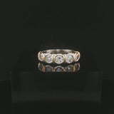 14k Yellow and White Gold 0.97cttw Bezel Set Diamond  Band Ring Size 7