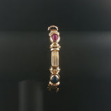 14k Yellow Gold and Bezel Set Multi Gemstone 34g Heavy Link Bracelet 7"