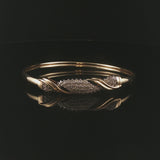 14k Yellow and White Gold 1cttw Diamond Vintage Bangle Bracelet 7.25"