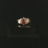 14k Yellow Gold Ruby and Diamond Vintage Band Ring Size 9.5