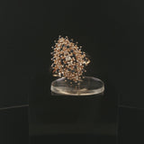 14k Yellow Gold Sapphire and 0.30cttw Diamond Cluster Ring Size 11
