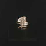 14k Yellow Gold and 1cttw Diamond Vintage Bypass Ring Size 5.75