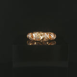18k Yellow Gold and Diamond Vintage Cross Band Ring Size 10
