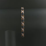 14k Yellow and White Gold Sapphire and Diamond Fancy X Link Bracelet 7.25"