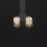 14k Yellow Gold and Diamond 10.2g Solid Huggie Earrings