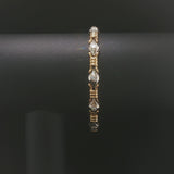 14k Yellow and White Gold 1.2cttw Diamond 16.3g Fancy Link Bracelet 7"