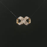 14k Yellow Gold and 0.25ct Round and Baguette Diamond Slide Pendant