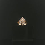 14k Yellow Gold and 0.50cttw Diamond Ladies Cluster Ring Size 7.75